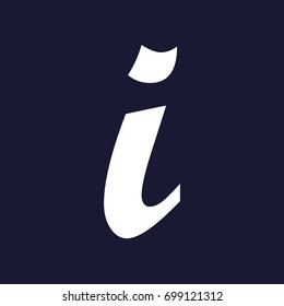 Info sign. Vector icon on dark blue background.