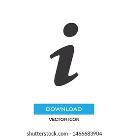Info sign vector icon, simple info sign.