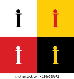 Info sign. Vector. Icons of german flag on corresponding colors as background.
