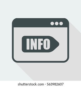 Info signboard on computer website - Vector flat icon