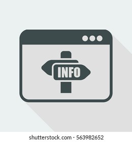 Info signboard on computer website - Vector flat icon