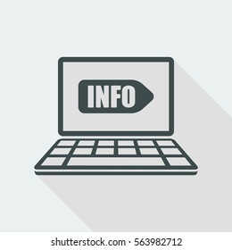Info signboard on computer website - Vector flat icon