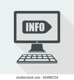 Info signboard on computer website - Vector flat icon