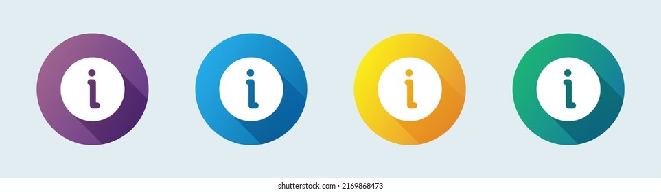 Info solid icon in flat design style. Information sign vector collection.