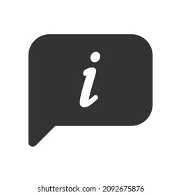 info speech bubble vector icon isolated on white background. information bubble stock vector illustration for web, mobile app and ui design