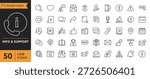 	
Info and Support icon set. Editable stroke. Vector illustration	
