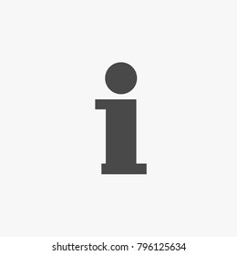info symbol vector icon for letter I information gray eps10