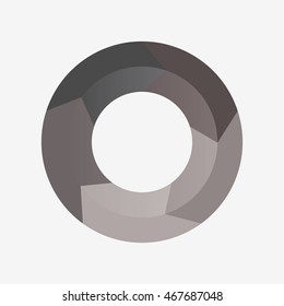 info template pie black charts with 5 steps