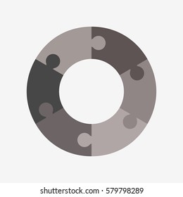 info template pie black charts with 6 step