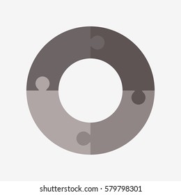 info template pie black charts with 4 step