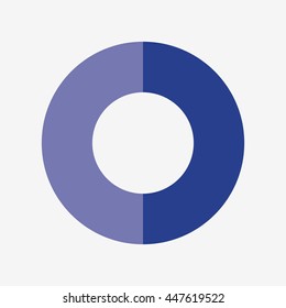 info template pie blue charts with 2 steps vector