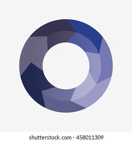 info template pie blue charts with 7 steps