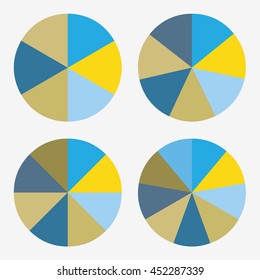 Info Template Pie Blue Yellow Charts Stock Vector (Royalty Free ...