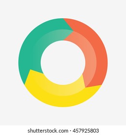 info template pie charts with 3 steps