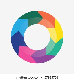 info template pie charts with 8 steps