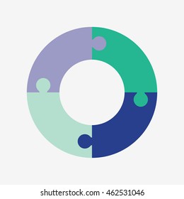 info template pie green and blue charts with 4 steps