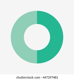 info template pie green charts with 2 steps vector