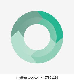 info template pie green charts with 4 steps