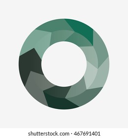info template pie green charts with 9 steps