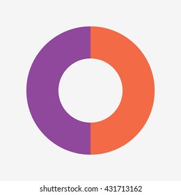 info template pie orange and purple charts with 2 steps, info template vector, pie chart vector