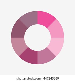 info template pie pink charts with 8 step
