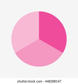 info template pie pink charts with 3 step