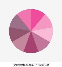 info template pie pink charts with 9 step