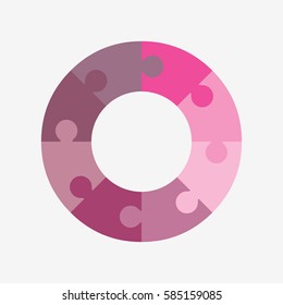 info template pie pink charts with 8 step
