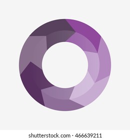 info template pie purple charts with 7 steps
