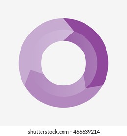 info template pie purple charts with 3 steps