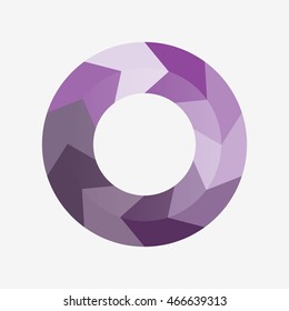 info template pie purple charts with 10 steps