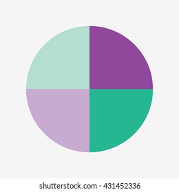 info template pie purple and green charts with 4 steps, info template vector, pie charts vector