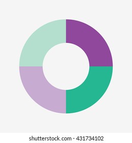 info template pie purple and green charts with 4 steps, info template vector, pie chart vector