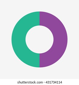 info template pie purple and green charts with 2 steps, info template vector, pie chart vector