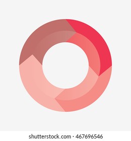 info template pie red charts with 4 steps