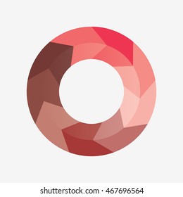 info template pie red charts with 9 steps