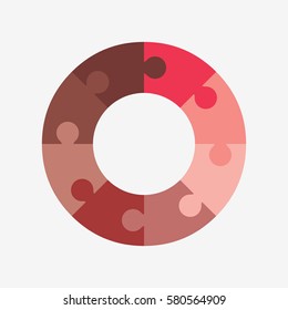 info template pie red charts with 8 step