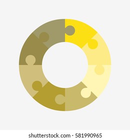 info template pie yellow charts with 8 step