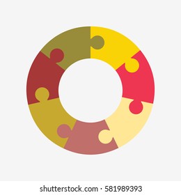 info template pie yellow and red charts with 7 step