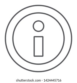 Info thin line icon, help and inform, information sign, vector graphics, a linear pattern on a white background, eps 10.