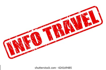 INFO TRAVEL red stamp text on white