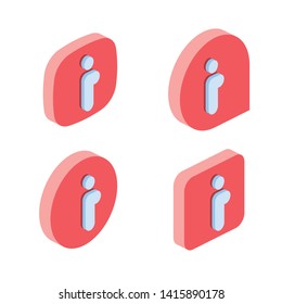 Info Vector 3d isometric color icon new flat style. Creative illustration, idea for infographics.