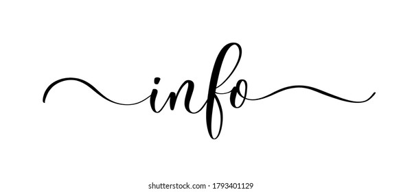 Información - inscripción caligráfica vectorial con líneas lisas.