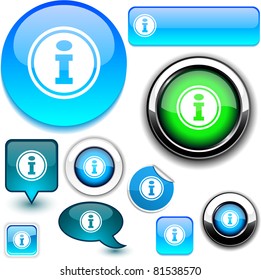 Info vector glossy icons.