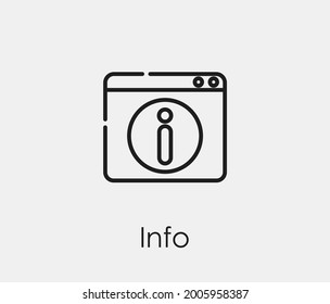 Info vector icon. Editable stroke. Symbol in Line Art Style for Design, Presentation, Website or Apps Elements, Logo. Pixel vector graphics - Vector