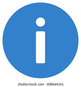 Info vector icon. Flat cobalt symbol. Pictogram is isolated on a white background. Designed for web and software interfaces.