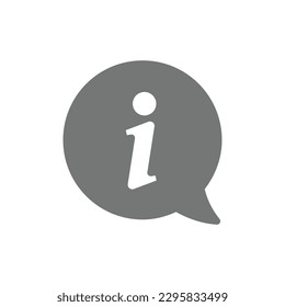 Info vector icon. Information or help button in bubble symbol.