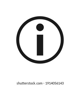 Info vector icon. Information symbol. Helpdesk service and support round button sign. I point help logo. Isolated on white background.