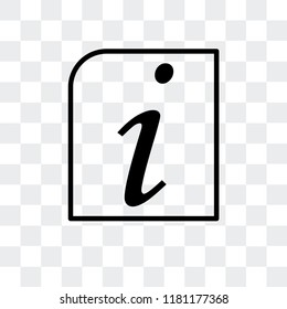 Info vector icon isolated on transparent background, Info logo concept