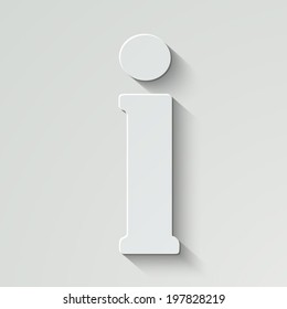 Info vector icon - paper illustration with shadow on light background